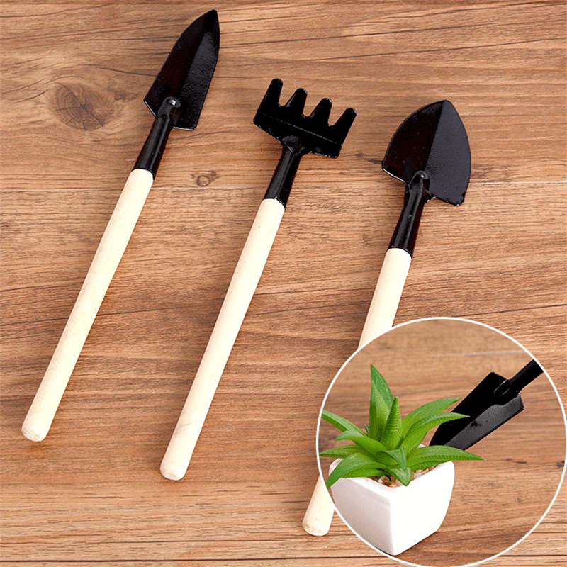 Juego de Herramientas de Jardinería Portátiles de 3 Piezas, Mini Herramientas para Jardín