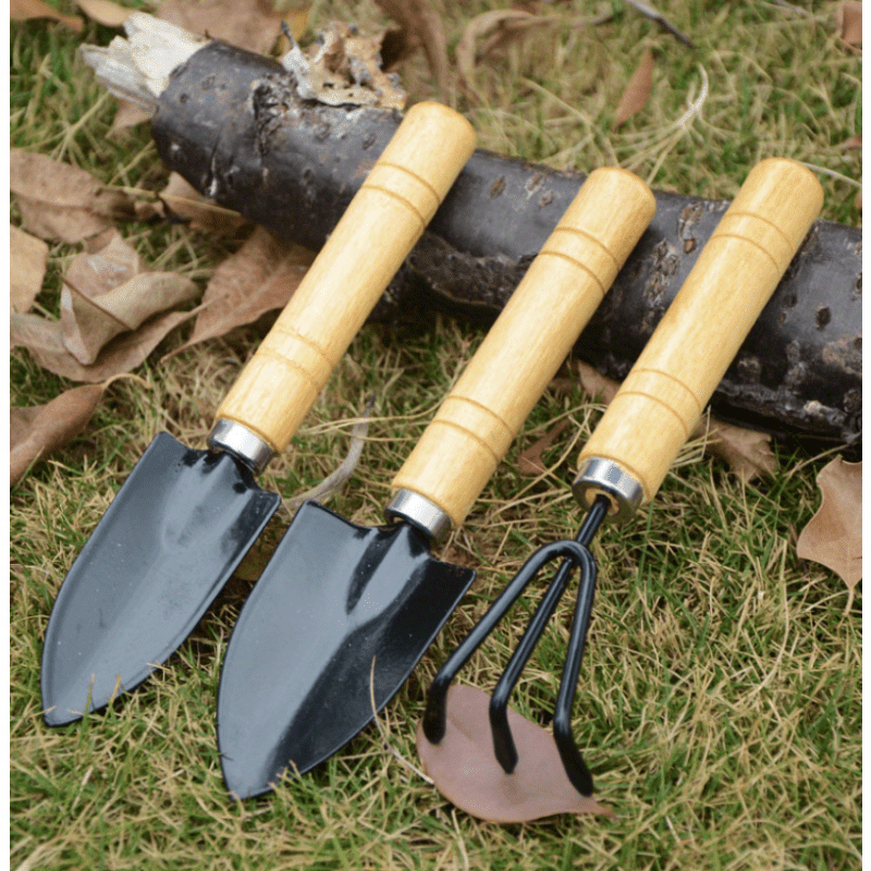 Juego de Herramientas de Jardinería Portátiles de 3 Piezas, Mini Herramientas para Jardín