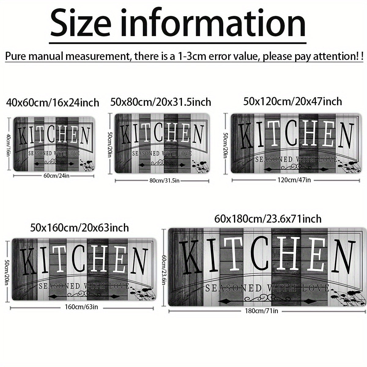 Tapete de cocina absorbente de impresión premium - Tapete de piso de poliéster duradero y antideslizante con diseño "KITCHEN", ideal para entrada, sala de lavandería, baño, pasillo, sala de estar, decoración de dormitorio, tapete de sala de lavandería |