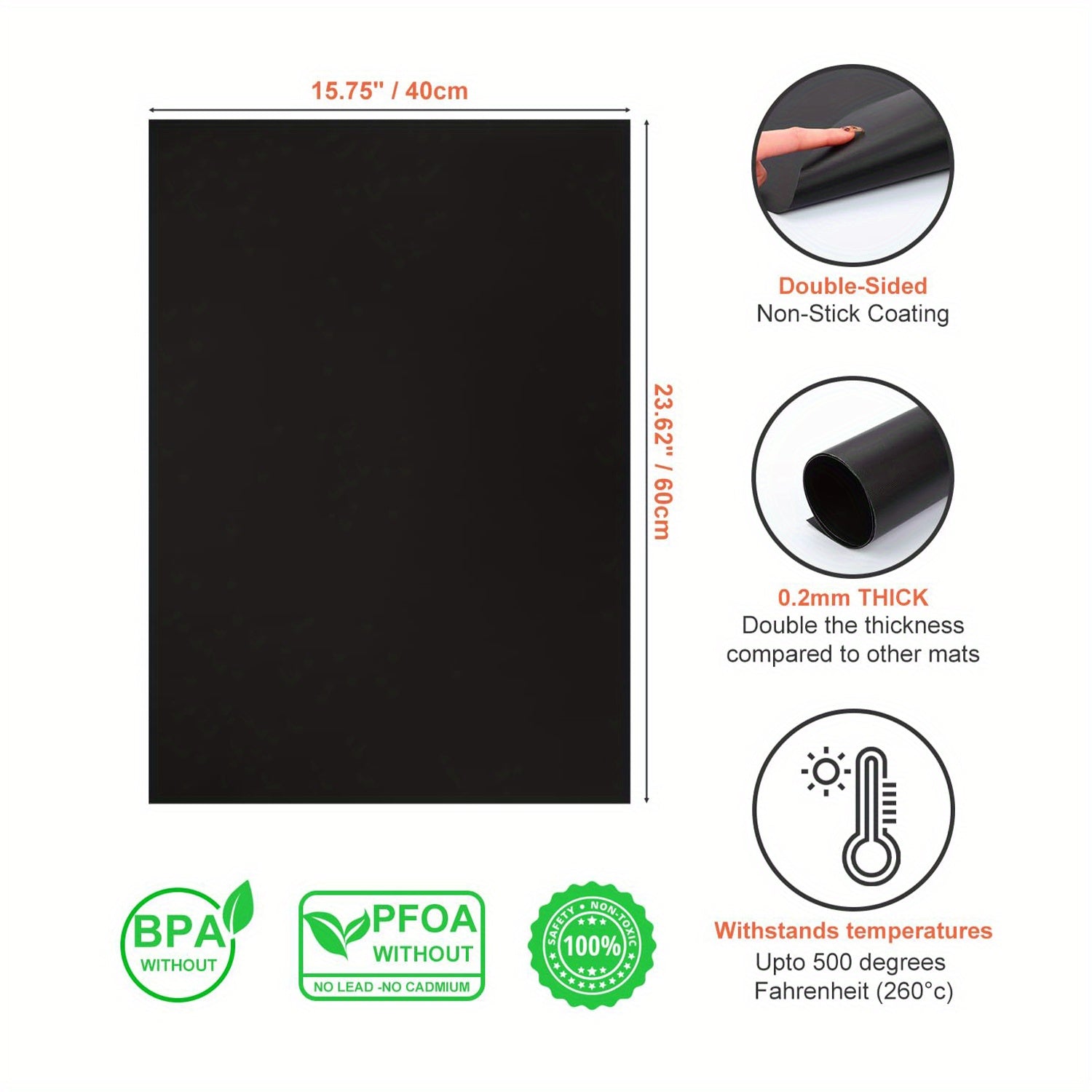 2 piezas de Revestimientos para Horno Antiadherentes Extra Gruesos, 60cm x 40cm, Resistentes y Fáciles de Limpiar, Seguros para Microondas y Uso Exterior, Versátiles para Hornos Eléctricos, de Gas y Parrillas - Ideales para Hornos con Asistencia de Venti