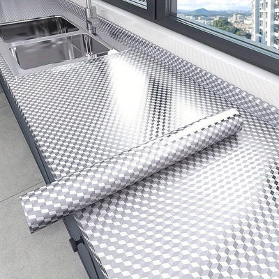 Adhesivo de Aluminio Fácil de Limpiar y Papel Autoadhesivo Removible para Encimeras y Gabinetes