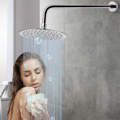 Brazo de ducha de acero inoxidable - Barra de rociado superior empotrada de 33.02 cm con tubería de agua montada en la pared, accesorio para baño