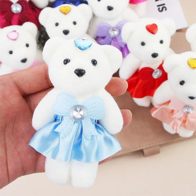 10 PCS Osos de Peluche de Plástico Figuritas para Cumpleaños, Bodas, Día de San Valentín - Osos Mini Decorativos sin Plumas para Ramilletes y Regalos, No se Necesita Electricidad, Ideal para Coleccionistas y Manualidades DIY, Edad 14+
