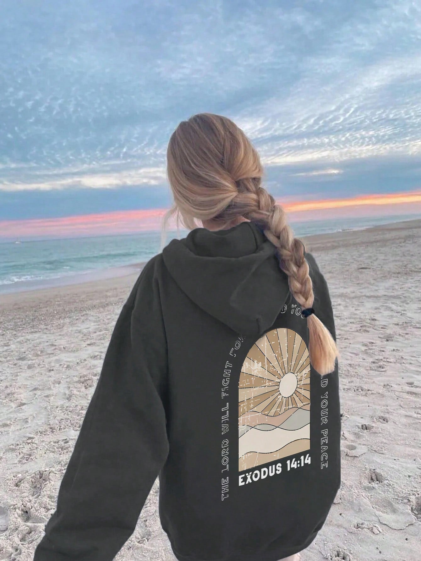 Nuevo sueter con capucha informal y suelto con estampado de sol para mujer, invierno 2024. nuestro sueter con capucha para mujer combina un diseno elegante con telas suaves para actualizar tu guardarropa.