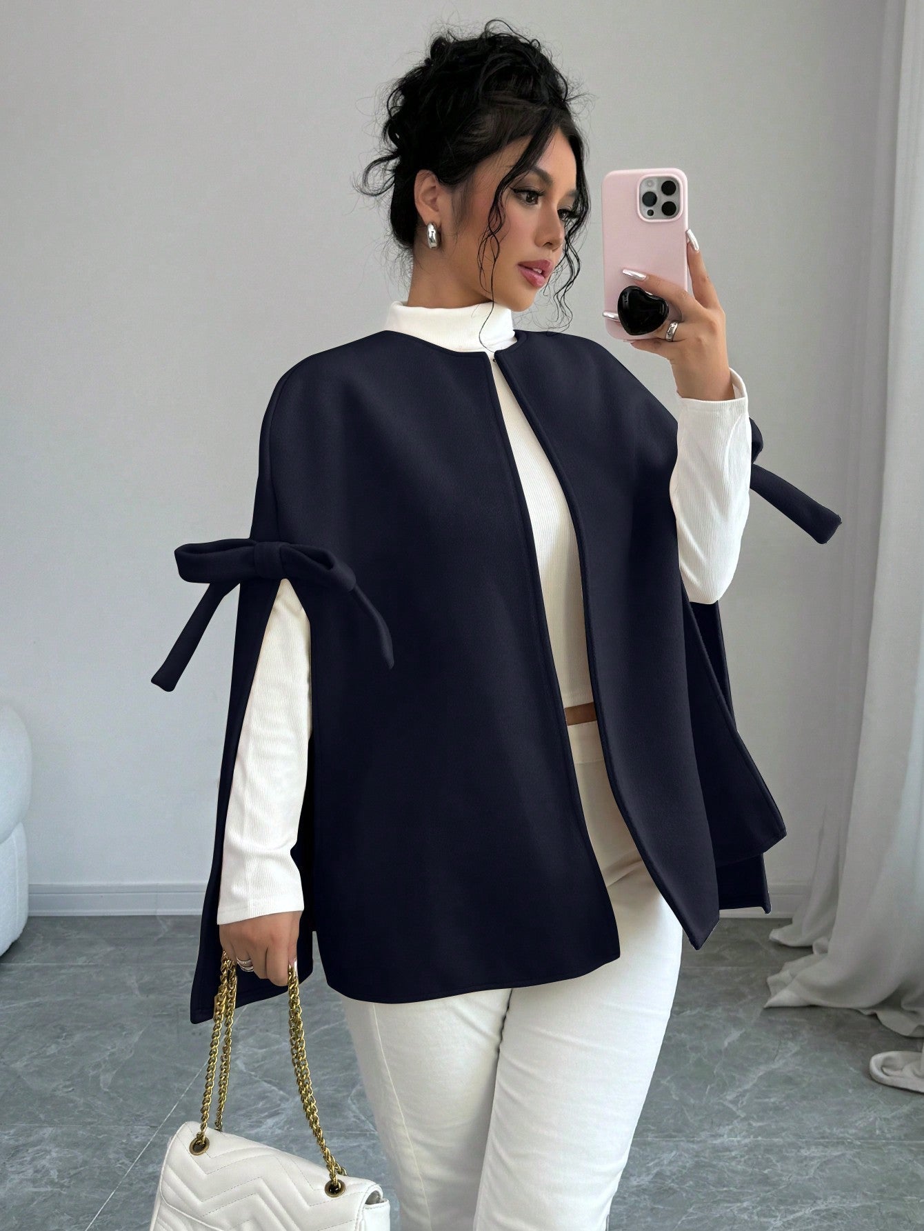 Elenzya abrigo de mujer casual de lana con decoracion de mono para otono, prenda exterior