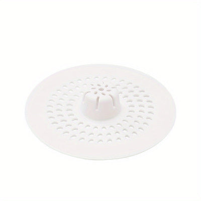 1 recolector de cabello de silicón para ducha y fregadero, diseño circular con agujeros de drenaje, fácil de instalar, opciones en blanco y negro, ideal para baño o cocina, filtro perforado, atrapapelos para ducha