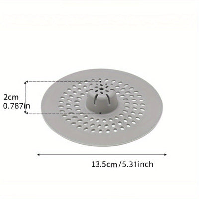 1 recolector de cabello de silicón para ducha y fregadero, diseño circular con agujeros de drenaje, fácil de instalar, opciones en blanco y negro, ideal para baño o cocina, filtro perforado, atrapapelos para ducha