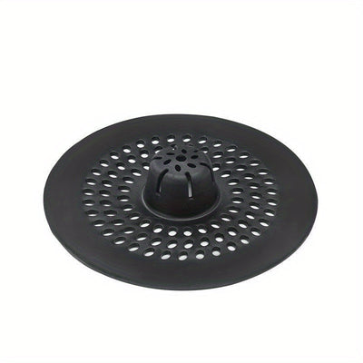 1 recolector de cabello de silicón para ducha y fregadero, diseño circular con agujeros de drenaje, fácil de instalar, opciones en blanco y negro, ideal para baño o cocina, filtro perforado, atrapapelos para ducha