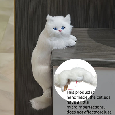 1pc Estatua de gato de peluche realista hecha a mano - Resina decorativa de mascota falsa, ligera, compatible con interior y exterior, ideal para varios tipos de habitaciones, no necesita electricidad, regalo perfecto para el hogar y la fiesta