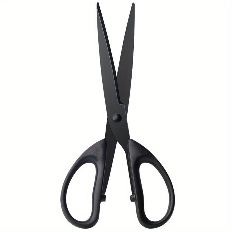 1 pieza de tijeras con hoja de acero inoxidable negro - Cortadora de papel portátil, no adhesiva, para uso en la oficina, en casa y en artesanías, ideal para cortar encaje, cortinas y artesanías de papel, tijeras de artesanía | Tijeras negras elegantes |