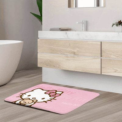 Tapete de entrada SANRIO Hello Kitty con diseño de caricatura, antideslizante, lavable a máquina, para sala, dormitorio o baño, decoración perfecta para fiestas y regalos