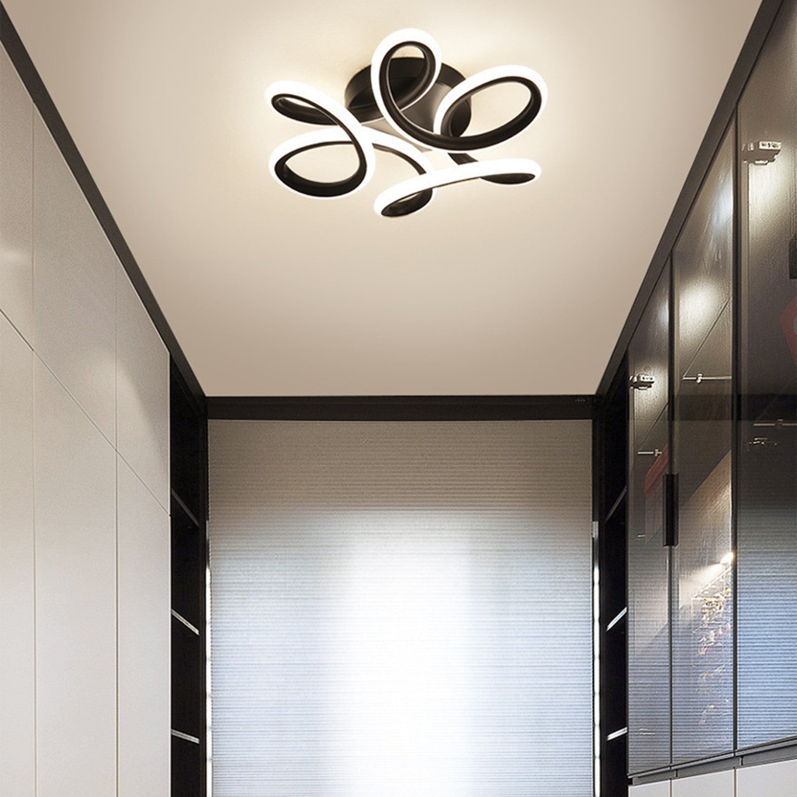 1 pieza de Luz de Techo LED Blanca/Negra MODERNA TENGFY - Diseño Elegante para Sala de Estar, Dormitorio, Cocina, Oficina y Más - 110V/220V, Construcción Metálica, Ideal para Espacios Interiores, Iluminación Interior | Iluminación Decorativa | Acabado Me