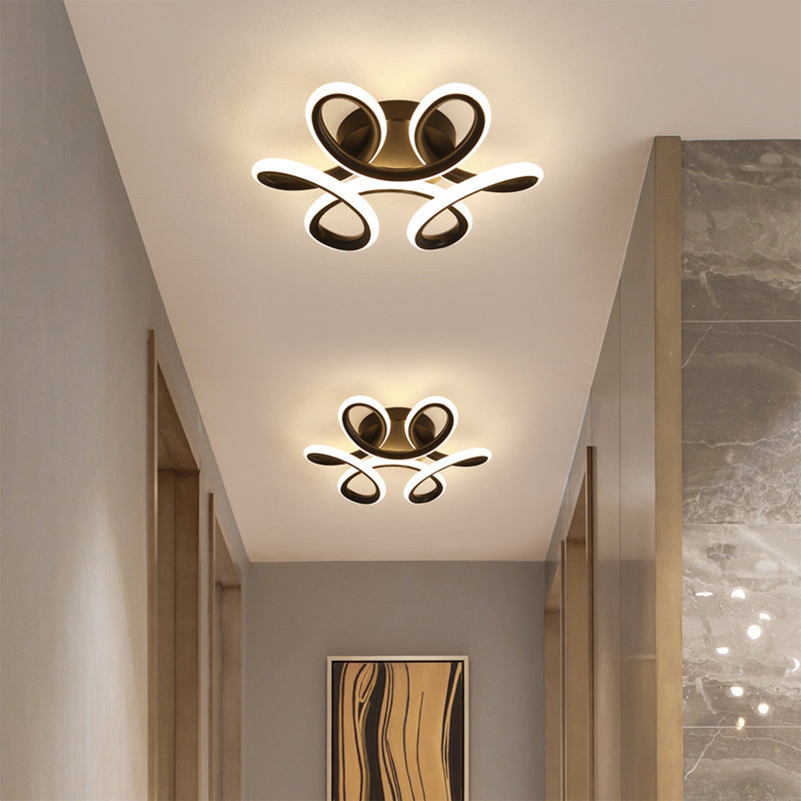 1 pieza de Luz de Techo LED Blanca/Negra MODERNA TENGFY - Diseño Elegante para Sala de Estar, Dormitorio, Cocina, Oficina y Más - 110V/220V, Construcción Metálica, Ideal para Espacios Interiores, Iluminación Interior | Iluminación Decorativa | Acabado Me