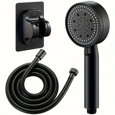 Rociador de mano con soporte y manguera, cabezal ajustable en 5 modos, accesorios para baño, esenciales para el cuarto de baño