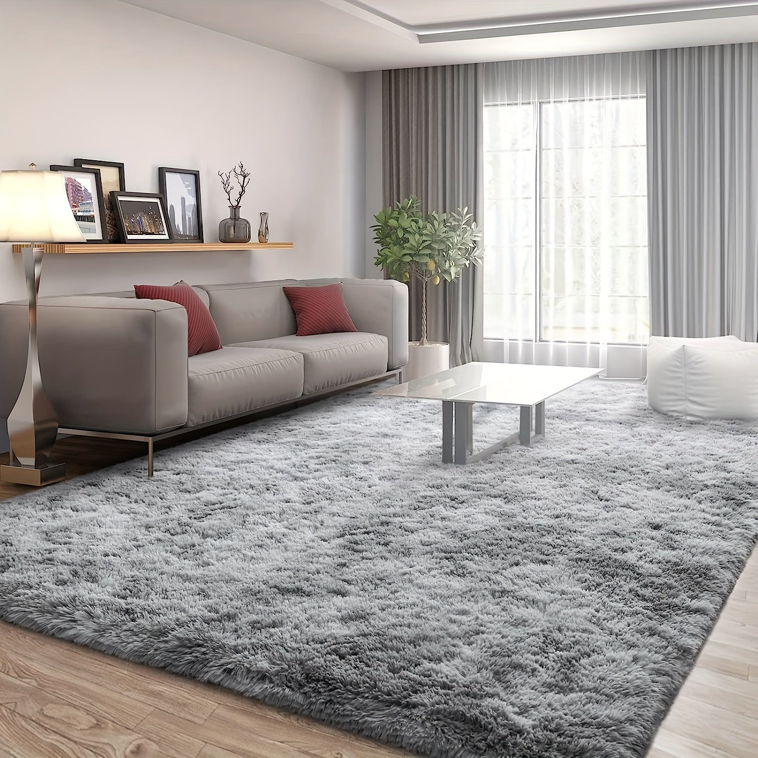 Alfombra suave y esponjosa de 1 pieza, adecuada para sala de estar, dormitorio, estudio o habitación de maquillaje, felpa suave antideslizante, alfombra junto a la cama o pasillo, lujoso y encantador estilo nórdico antideslizante, ideal para decoración d