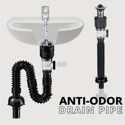 Juego de Tubos Retráctiles Antiodor para Cocina y Baño de 1 Pieza - Tubo de Drenaje Universal para Inodoro, Tubo de Agua y Accesorios