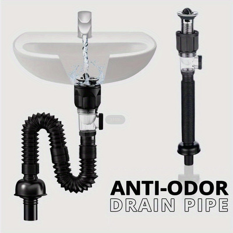 Juego de Tubos Retráctiles Antiodor para Cocina y Baño de 1 Pieza - Tubo de Drenaje Universal para Inodoro, Tubo de Agua y Accesorios