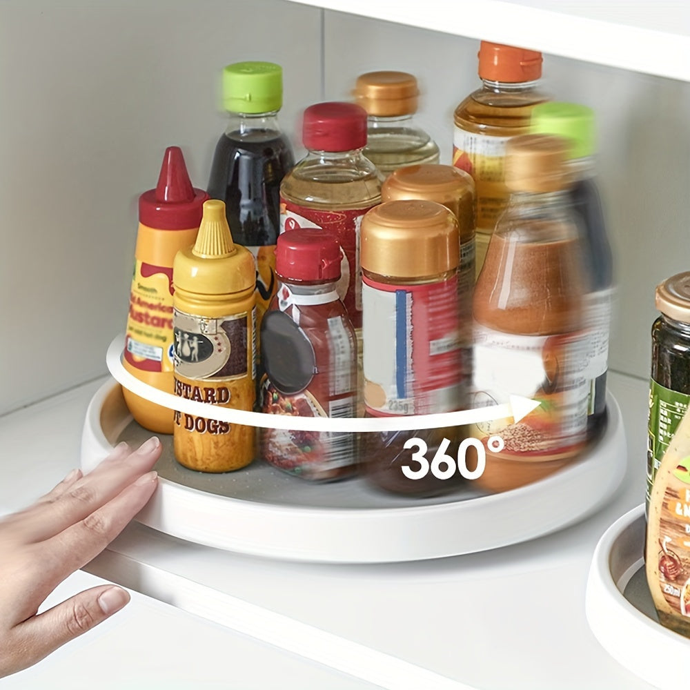 Plato giratorio de silicona antideslizante - 1pc Organizador rotativo multifuncional para armario de cocina, despensa, refrigerador, baño, encimera - Soporte de especias, portacósmeticos, modelo sin carga