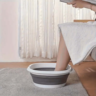 1pc Bañera de pies portátil, Bañera de pies plegable, sin fragancia, no eléctrica, sin baterías, sin adaptador requerido para uso en casa