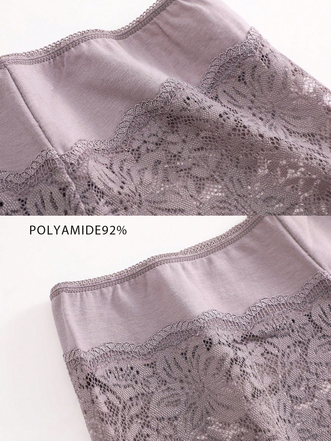 Set de 3 boxers de mujer con paneles de encaje en contraste