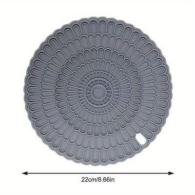 1pc Alfombrilla de Silicona Gris Premium para Cocina de Inducción - Antideslizante, Resistente al Calor, Fácil de Limpiar, Cubierta para Estufa, Compatible con la Mayoría de Cocinas, 22.0cm