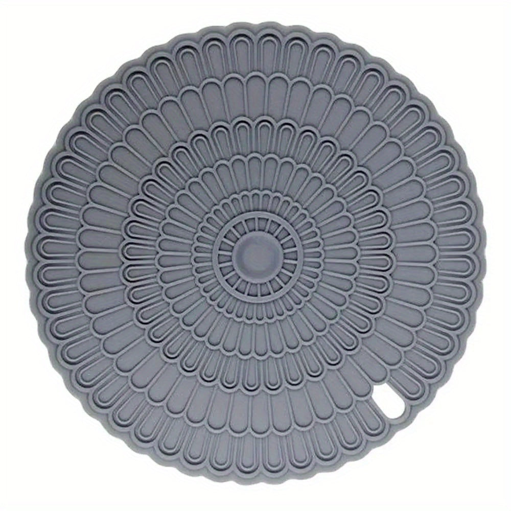 1pc Alfombrilla de Silicona Gris Premium para Cocina de Inducción - Antideslizante, Resistente al Calor, Fácil de Limpiar, Cubierta para Estufa, Compatible con la Mayoría de Cocinas, 22.0cm