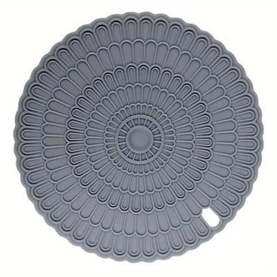 1pc Alfombrilla de Silicona Gris Premium para Cocina de Inducción - Antideslizante, Resistente al Calor, Fácil de Limpiar, Cubierta para Estufa, Compatible con la Mayoría de Cocinas, 22.0cm
