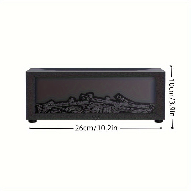 5.07 oz Difusor de Aroma para Chimenea - Humidificador con Tecnología USB Soundwave, Efecto Llama Colorido, Luz Nocturna, Temporizador y Relajación Aromática, Ideal para Hogar y Oficina