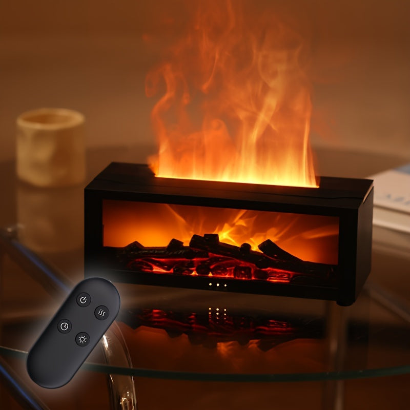 5.07 oz Difusor de Aroma para Chimenea - Humidificador con Tecnología USB Soundwave, Efecto Llama Colorido, Luz Nocturna, Temporizador y Relajación Aromática, Ideal para Hogar y Oficina
