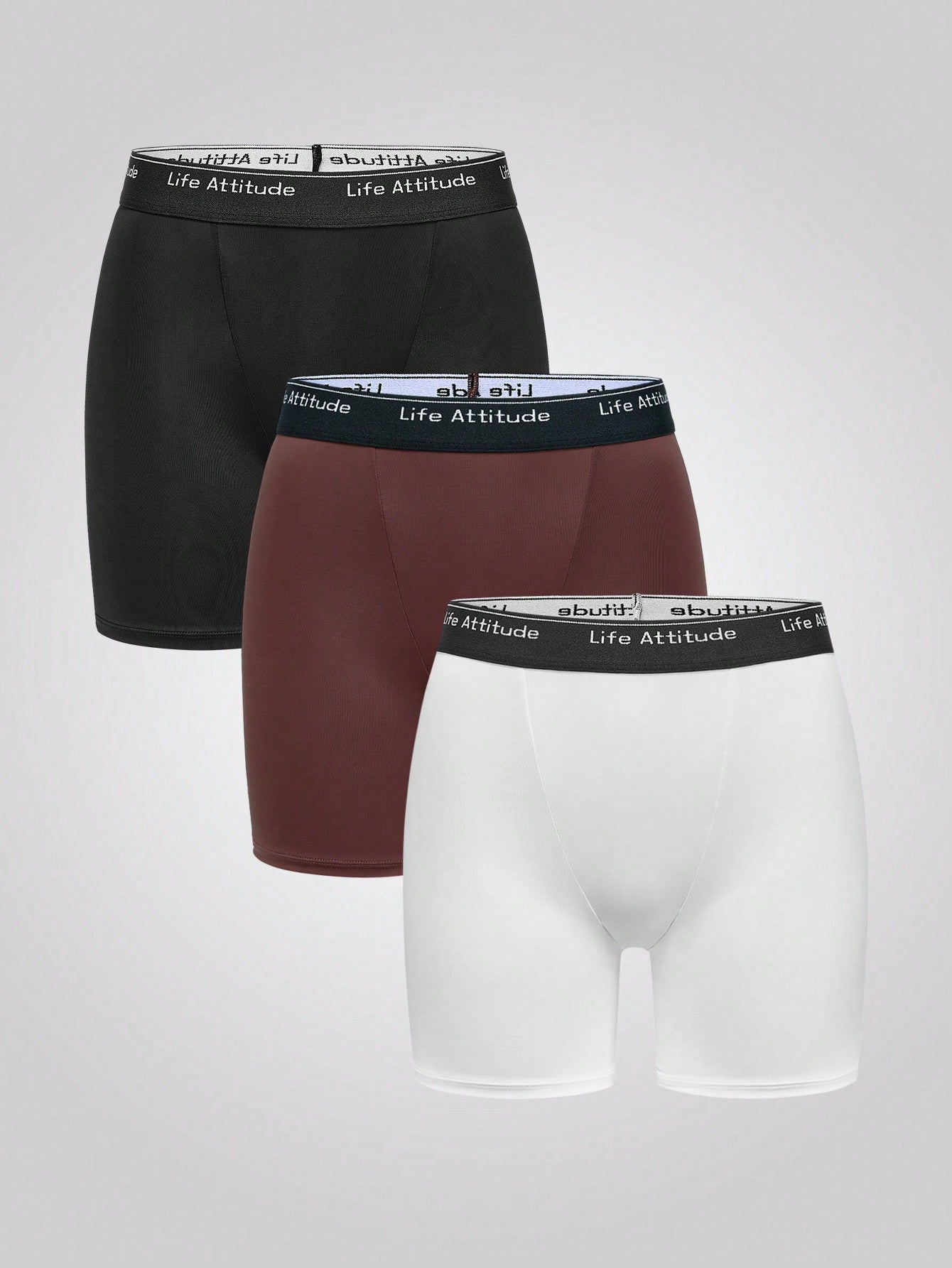Easyfave 3 piezas/set de bragas de media cintura y pierna larga para mujeres