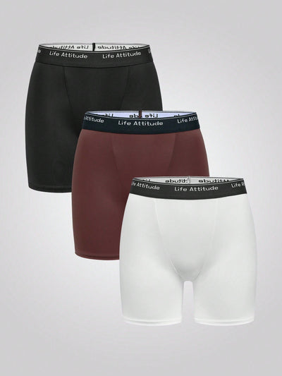 Easyfave 3 piezas/set de bragas de media cintura y pierna larga para mujeres