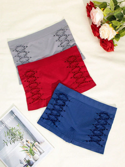 Set de 3 paquetes de bragas sin costuras que levantan el trasero, antideslizantes, sexys, huecas, suaves y comodas