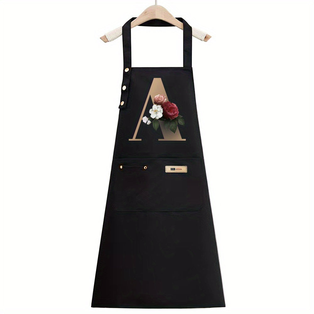 Un delantal de poliéster con correas ajustables para los hombros y bolsillos espaciosos, ideal para cocinar, jardinería, pintura, hornear y uso en restaurantes; un artículo imprescindible para los regalos navideños, especialmente para Navidad.
