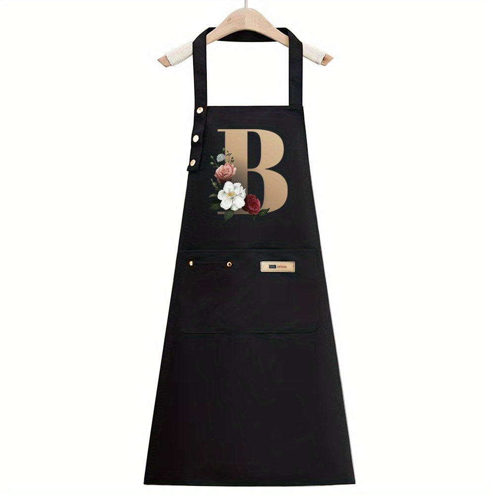 Un delantal de poliéster con correas ajustables para los hombros y bolsillos espaciosos, ideal para cocinar, jardinería, pintura, hornear y uso en restaurantes; un artículo imprescindible para los regalos navideños, especialmente para Navidad.