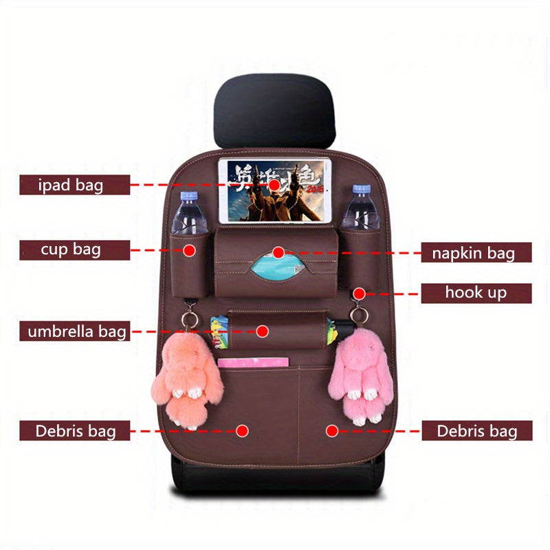1/2piezas Bolsa de almacenamiento práctica para el respaldo del asiento del coche! Capacidad grande de varias capas. No es necesario instalar la bolsa colgante, artefacto de clasificación de accesorios para coche, muy adecuado para accesorios interiores