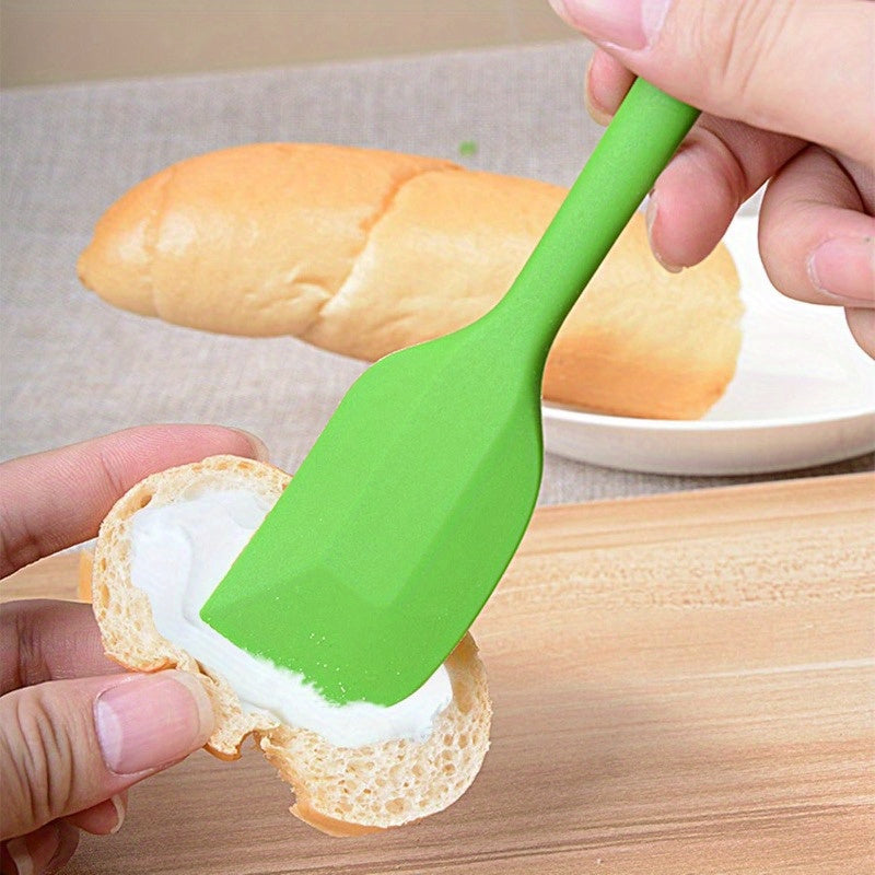Juego de 4 espátulas de silicona coloridas, resistentes al calor, antiadherentes y flexibles, para cocinar, hornear y mezclar, 21.08 cm, con agujeros para colgar, utensilios de cocina duraderos