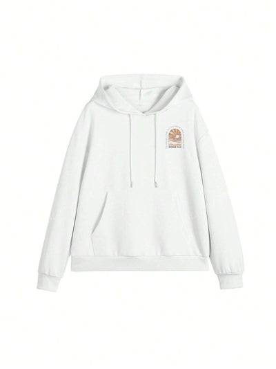 Nuevo sueter con capucha informal y suelto con estampado de sol para mujer, invierno 2024. nuestro sueter con capucha para mujer combina un diseno elegante con telas suaves para actualizar tu guardarropa.
