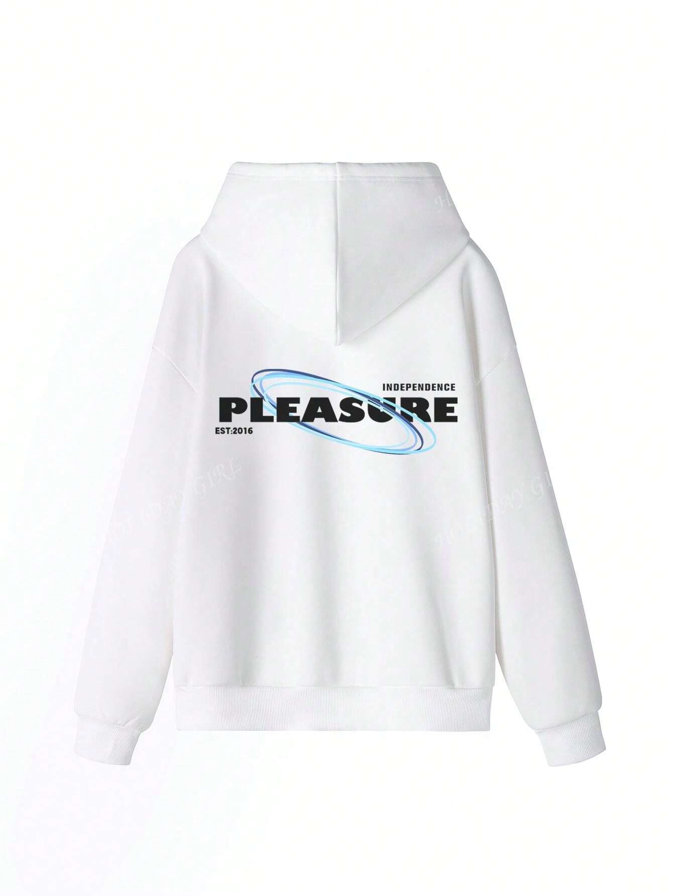 Sudadera casual de mujer nueva para invierno 2024 con estampado de eslogan, bolsillo tipo canguro y cordon, combinando moda y funcion: una sudadera de mujer adecuada para usar en capas, hacer ejercicio o relajacion casual
