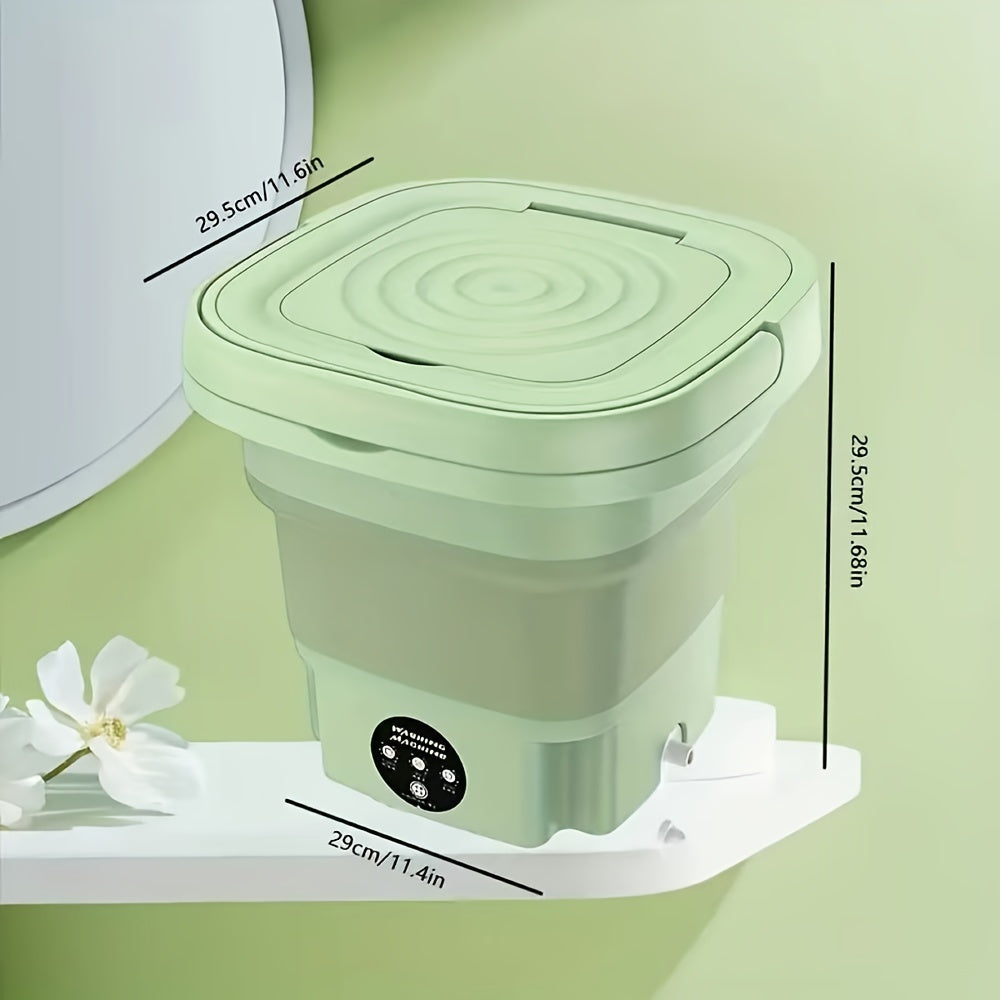Máquina de Lavado Plegable Portátil para Ropa Interior, Calcetines y Artículos Pequeños – Ahorra Espacio, Fácil Almacenamiento, Diseño Compacto, Ideal para Viajes, Hogar y Uso en el Coche, 110V-130V, Enchufe Estadounidense, Máquina de Lavado Portátil