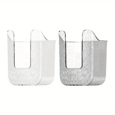 Caja de plástico cuadrada para pañuelos de baño - 1/2 caja de lujo para guardar servilletas y toallitas húmedas, montaje en pared sin taladrar, dispensador fácil de instalar