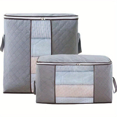 Bolsa de almacenamiento de gran capacidad con bolsillo interior, para ropa y edredones, plegable, con asa reforzada, cremallera resistente, adecuada para guardar ropa, edredones, mantas, sábanas, etc., Almacenamiento debajo de la cama