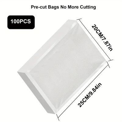 100pcs Bolsa De Sellado De Alimentos, Bolsa De Vacío, Alimentos Para Picnic, Frutas Secas, Café, Té, Polvo De Especias, Cebo, Impermeable, A Prueba De Polvo, A Prueba De Rasgaduras, Bolsa De Envasado Al Vacío, Bolsa De Sellado Al Vacío Para Alimentos De