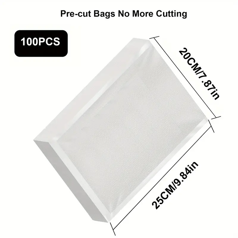 100pcs Bolsa De Sellado De Alimentos, Bolsa De Vacío, Alimentos Para Picnic, Frutas Secas, Café, Té, Polvo De Especias, Cebo, Impermeable, A Prueba De Polvo, A Prueba De Rasgaduras, Bolsa De Envasado Al Vacío, Bolsa De Sellado Al Vacío Para Alimentos De