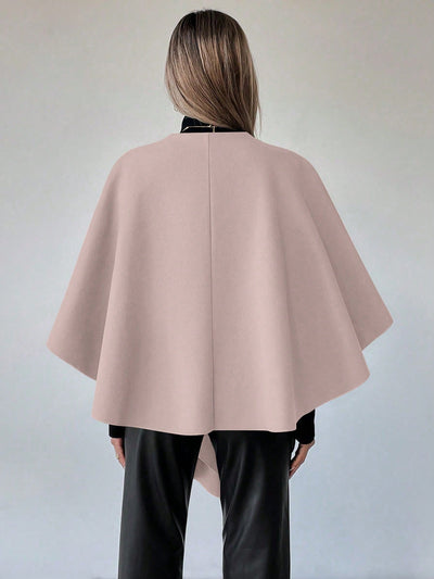 Clasi capa abrigo de lana asimetrica y holgada de diseno de moda de un solo color, para otono/invierno