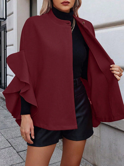 Clasi sueter de lana minimalista de unicolor con botones al frente y manga larga para mujer, uso casual diario