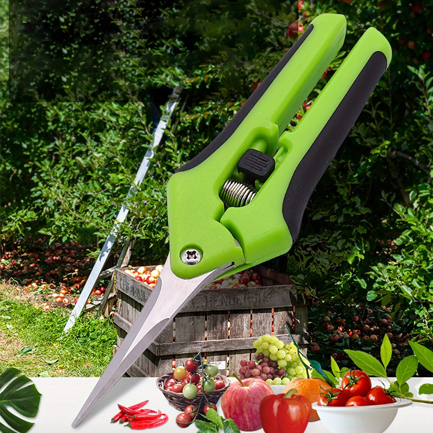 1pc Tijeras de jardinería clásicas, podadora manual con cuchillas de acero inoxidable rectas, 16,26cm/5,08cm, funcionamiento manual, no necesita electricidad, tijeras de poda duraderas para mantenimiento de jardín