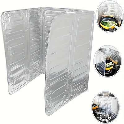Juego de 2 Protectores Antisalpicaduras para Cocina - Escudo Metálico Anti-salpicaduras para Estufa, Placa Resistente al Calor, Accesorio Esencial para Encimeras de Cocina en Autocaravanas