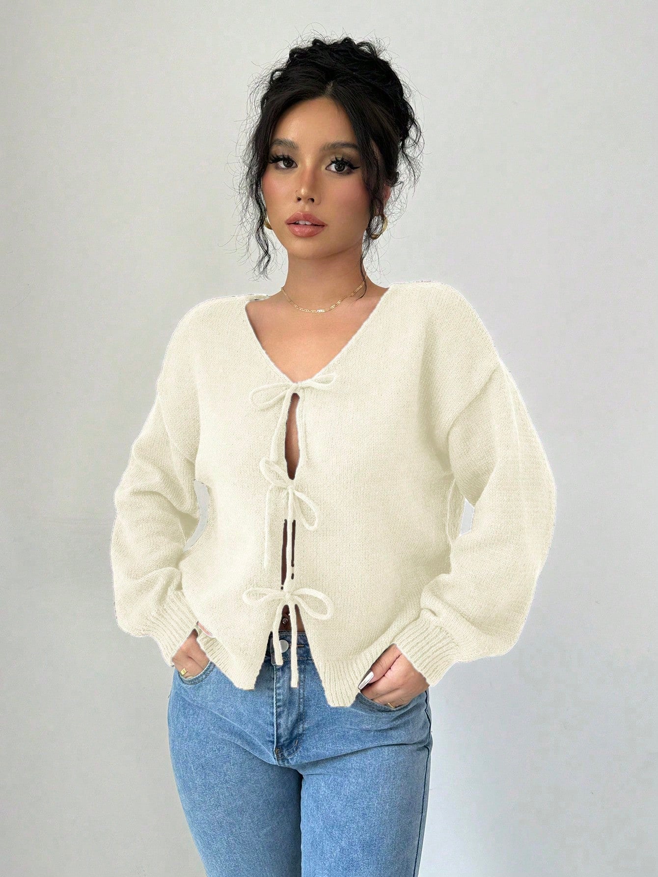 Prive chaqueta de punto con cremallera de unicolor informal, versatil para otono/invierno