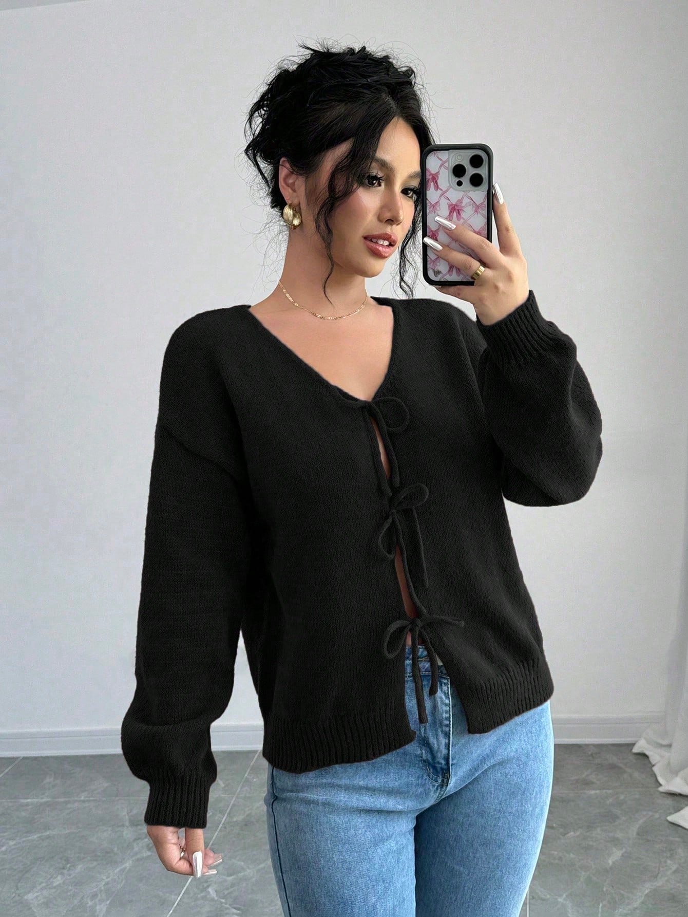 Prive chaqueta de punto con cremallera de unicolor informal, versatil para otono/invierno