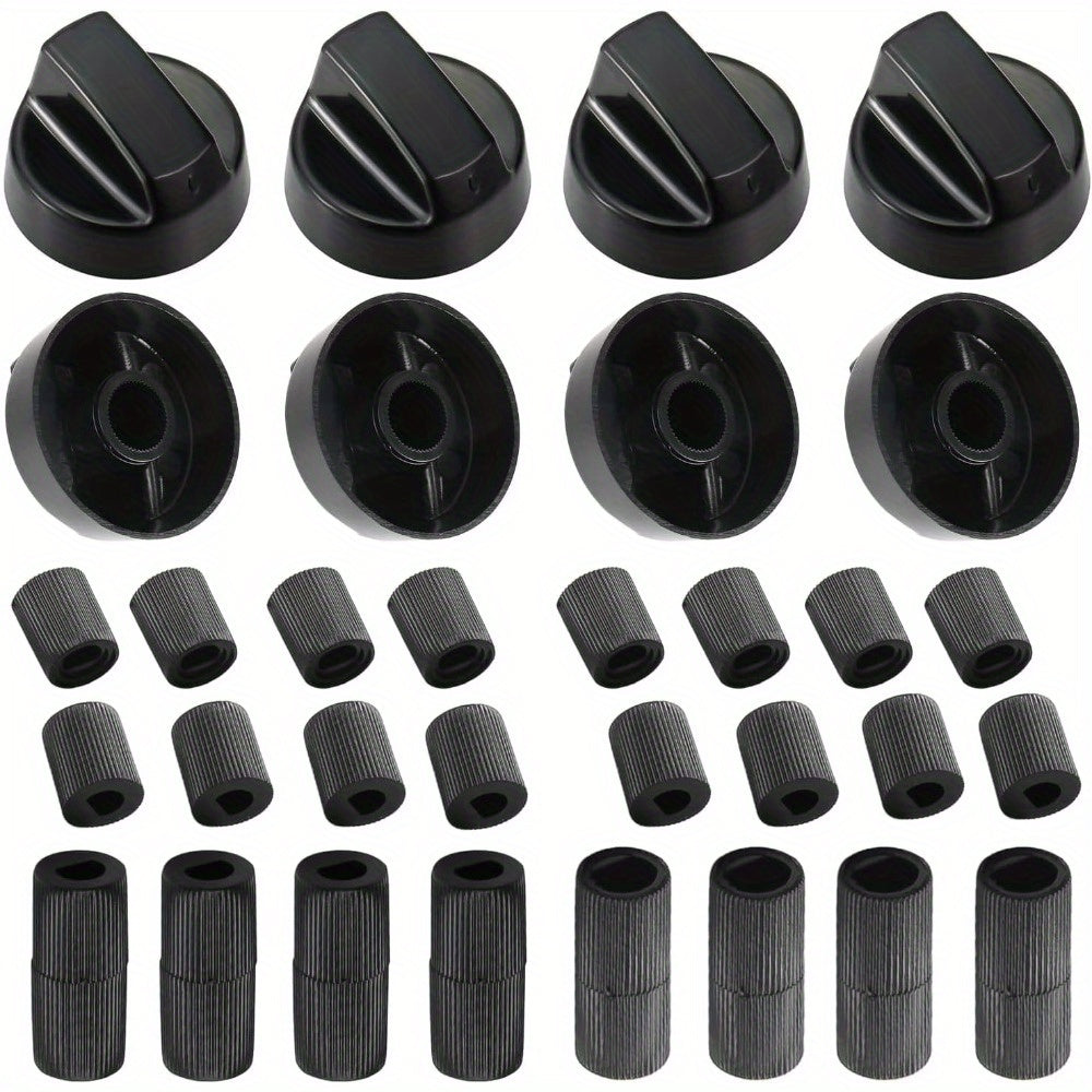 8 perillas de control de plástico con 24 adaptadores de eje, reemplazo universal para horno/estufa/estufa - Amplia compatibilidad